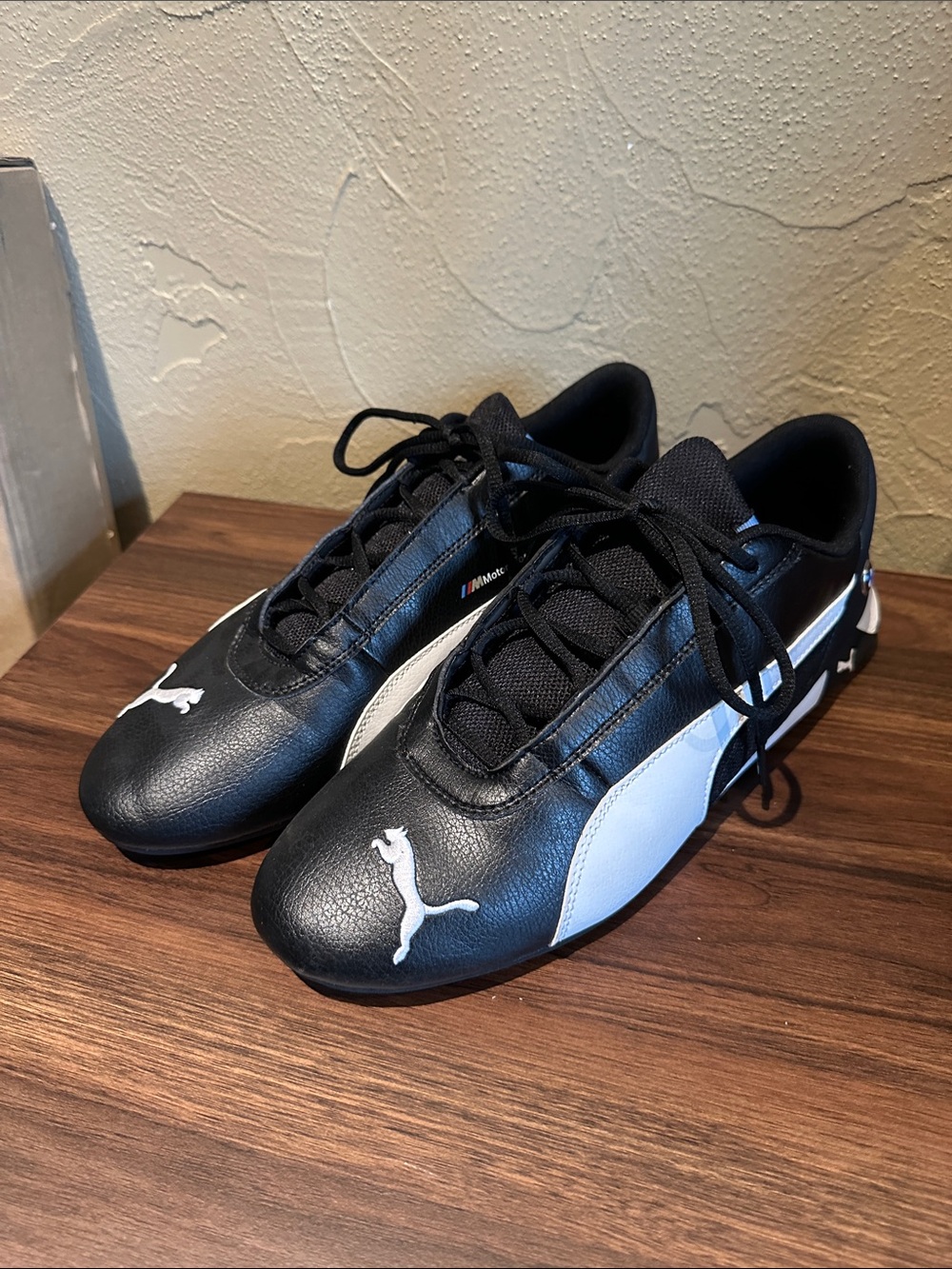 Puma Bmw Motorsport X-R Cat Sneakers Driving Shoes Black Leather Size US11